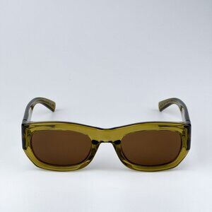 Saint Laurent SL713 004 BRAND NEW Sunglasses Acid Green Brown Rectangle Unisex